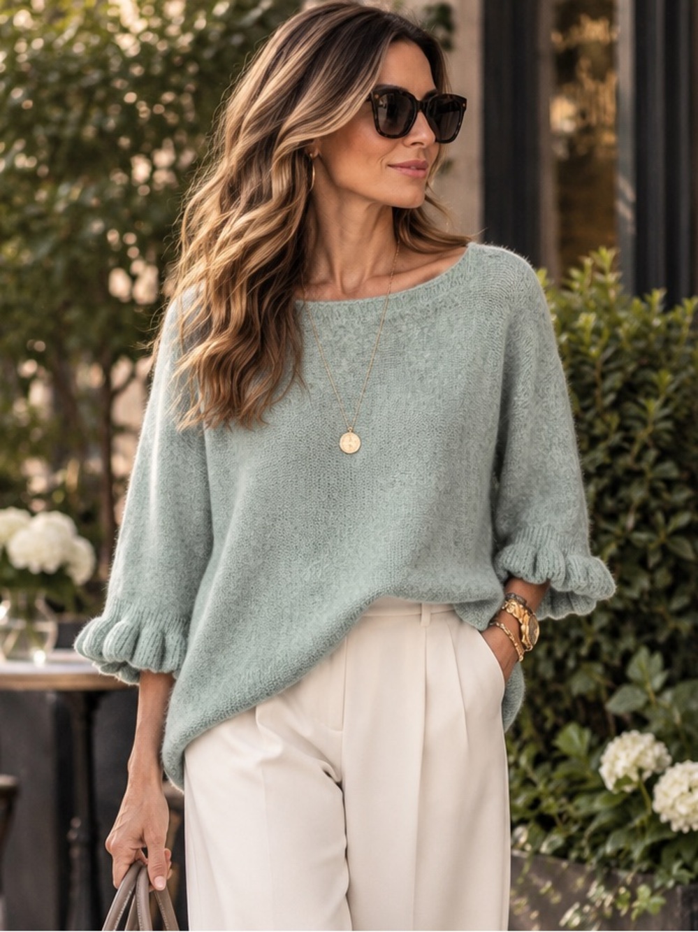 Soft Knit Balloon-Sleeve Sweater Made in Italy 🇮🇹